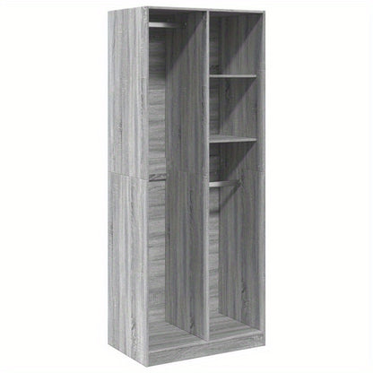 Kledingkast – Garderobekast – Opbergkast – Dressoirkast – Kast – Grijs Sonoma Eiken – Behandeld Hout – Compact en Ruim 80x50x200 cm