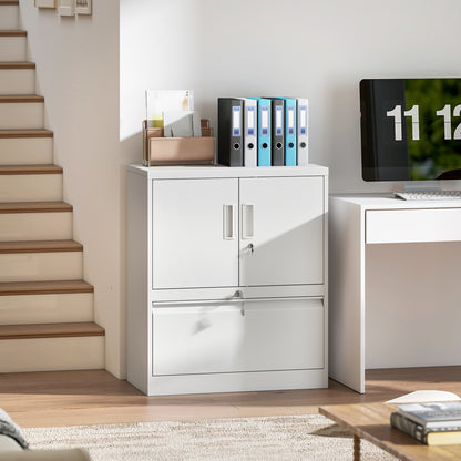 Stalen Opbergkast – Archiefkast – Kluis – Opbergkast Met Slot – Kantoor Kast – Verstelbare Legplanken – Wit – Veilig En Duurzaam