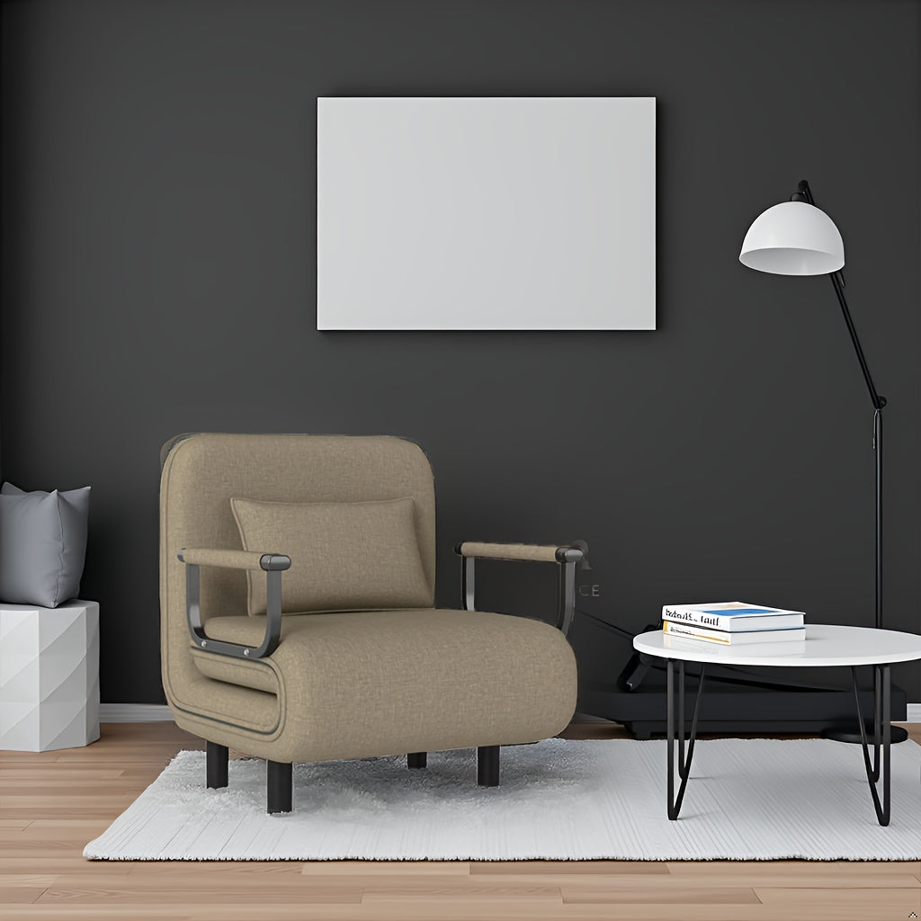Bureaustoel – Office Chair – Gamestoel – Draaistoel – Bureaustoelen – 5-stand Verstelbare Rugleuning – Met Hoofdsteun en Comfortabel Kussen – Khaki