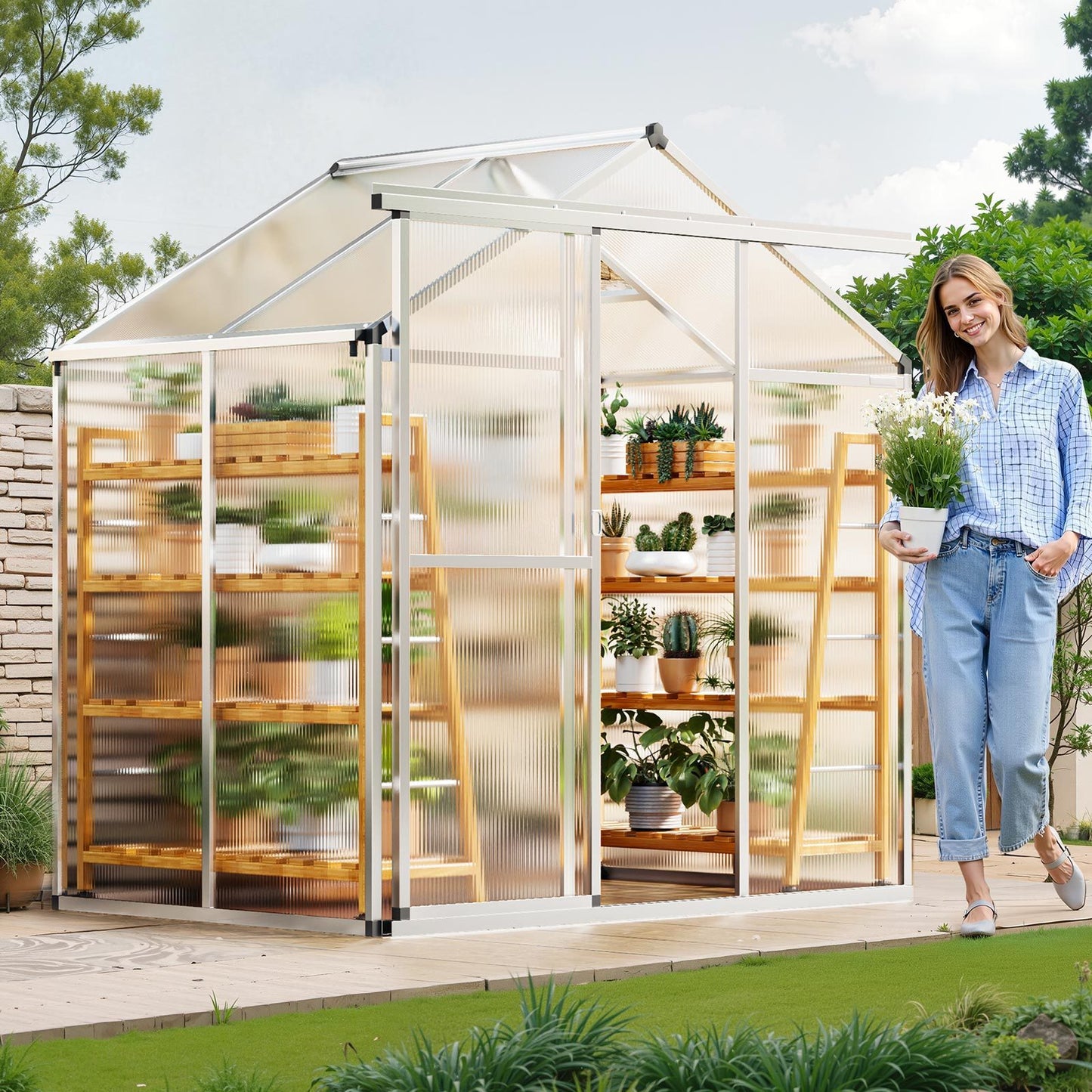 Kas – Kweekkas – Tuinkas – Plantenkas – Serre – Polycarbonaat – Aluminium Frame – Compact 183x121x195 cm
