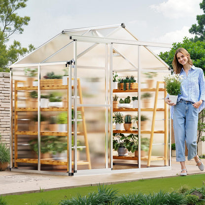 Kas – Kweekkas – Tuinkas – Plantenkas – Serre – Polycarbonaat – Aluminium Frame – Compact 183x121x195 cm