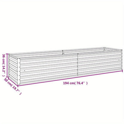 Tuinbak – Hoogtebed – Plantbak – Moestuinbak – Roestvast – Cortenstaal – Afmetingen 194x50x36 cm – Duurzaam & Robuust - QUORE