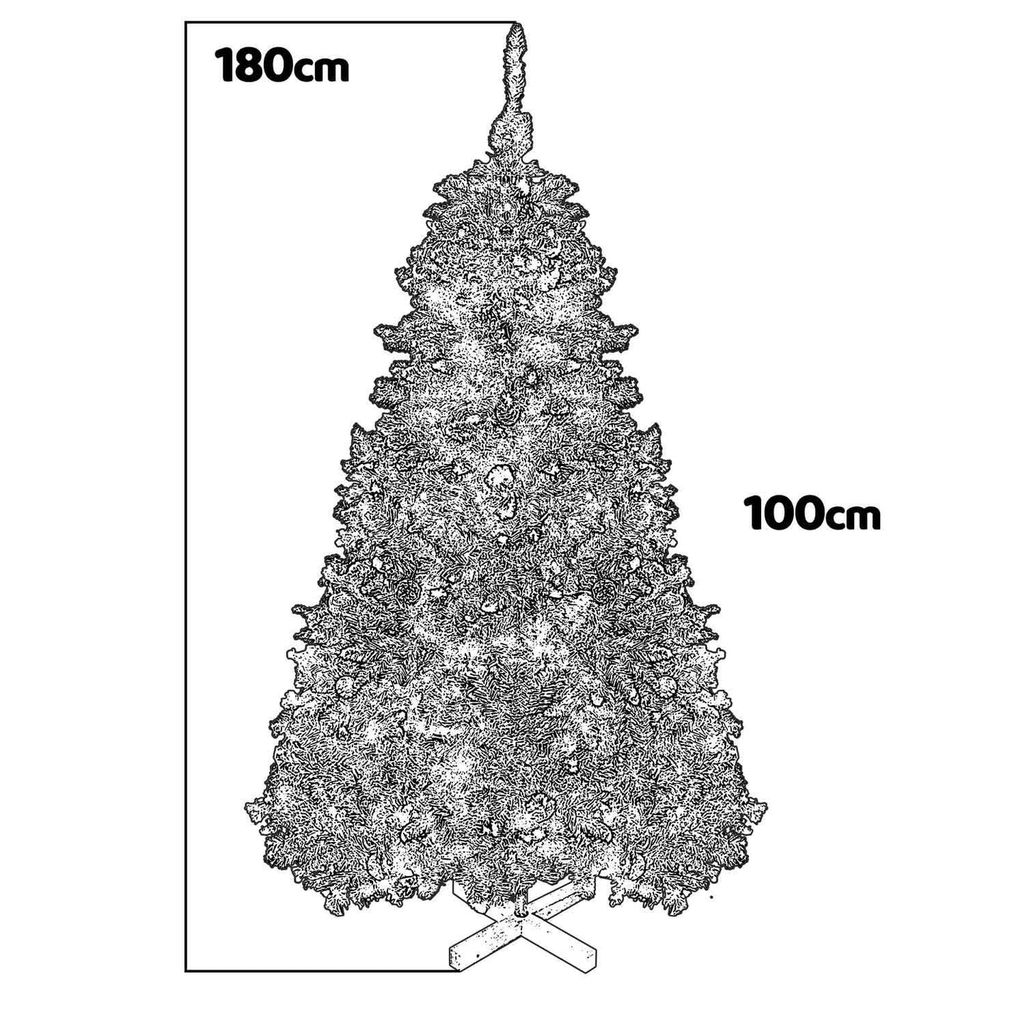 LED Kerstboom – Kunstkerstboom – Kerstversiering – Feestboom – Kerstdecoratie – 180 cm Hoog – 800 Takken – Warmwitte LED Verlichting – Brandvertragend PVC