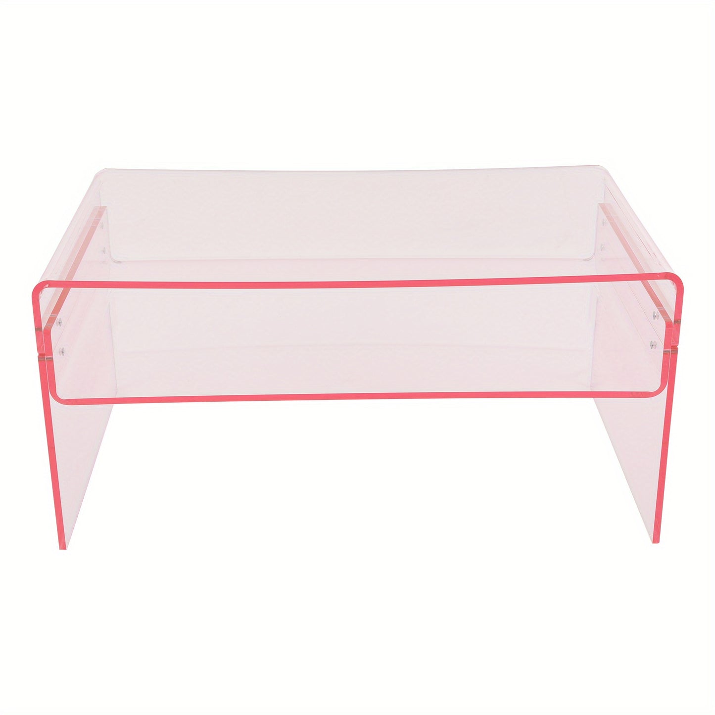 Salontafel – Bijzettafel – Koffietafel – Side Table – Woonkamertafel – Acryl – Dubbelbladig Ontwerp – 80x50x38 cm – Roze Modern Design