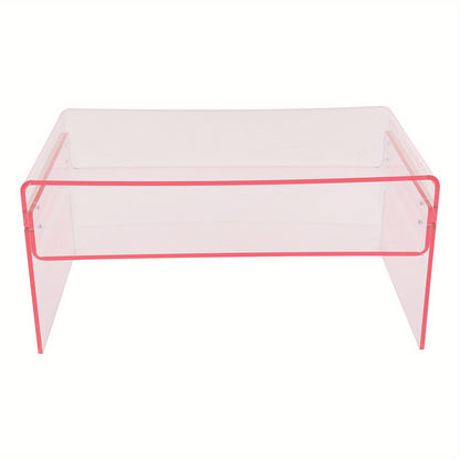 Salontafel – Bijzettafel – Koffietafel – Side Table – Woonkamertafel – Acryl – Dubbelbladig Ontwerp – 80x50x38 cm – Roze Modern Design
