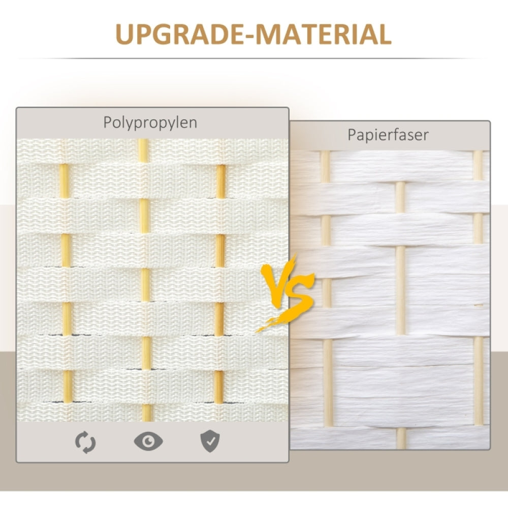 Kamerverdeler – Kamerscherm – Roomdivider – Ruimteverdeler – Vouwscherm – 4 panelen wit hout – Opvouwbaar & ruimtebesparend design