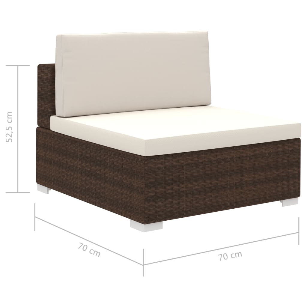 Loungekussen – Tuinkussen – Zitkussen – Rugkussen – Palletkussen – 12-delig – Polyester – 6 cm Dikte – Weerbestendig Polyester - Bruin