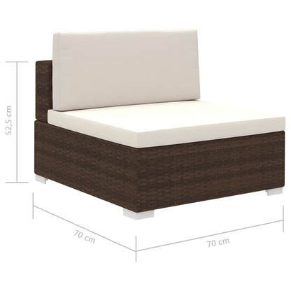 Loungekussen – Tuinkussen – Zitkussen – Rugkussen – Palletkussen – 12-delig – Polyester – 6 cm Dikte – Weerbestendig Polyester - Bruin