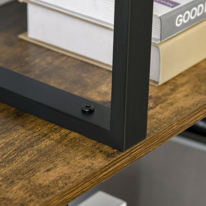 Trapvormige Boekenkast – Boekenkast Industrieel – Open Kasten – Roomdivider – Vakkenkast – Robuust Hout – 5 Niveaus – 102x30x160 cm – Rustieke Bruin