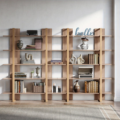 Boekenkast – Boekenrek – Opbergkast – Opbergkast – Wandkast – Industrieel Design – 5-laags Open Planken – Stevige Houten en Metalen Constructie