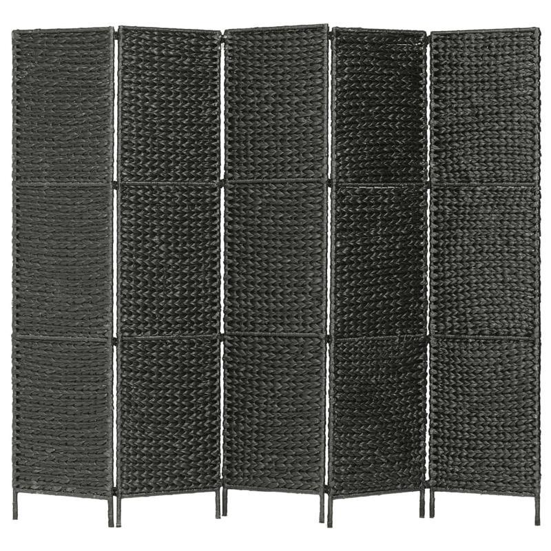 Kamerscherm – Roomdivider – Scheidingswand – Privacy Scherm – Vouwdeurscherm – 5 Panelen Mat Zwart – 193x160 cm – Lichtgewicht Kunststof