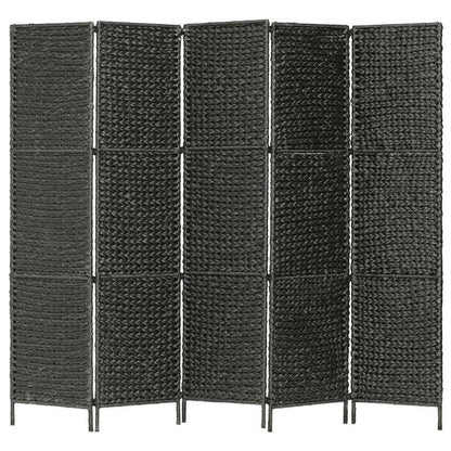 Kamerscherm – Roomdivider – Scheidingswand – Privacy Scherm – Vouwdeurscherm – 5 Panelen Mat Zwart – 193x160 cm – Lichtgewicht Kunststof