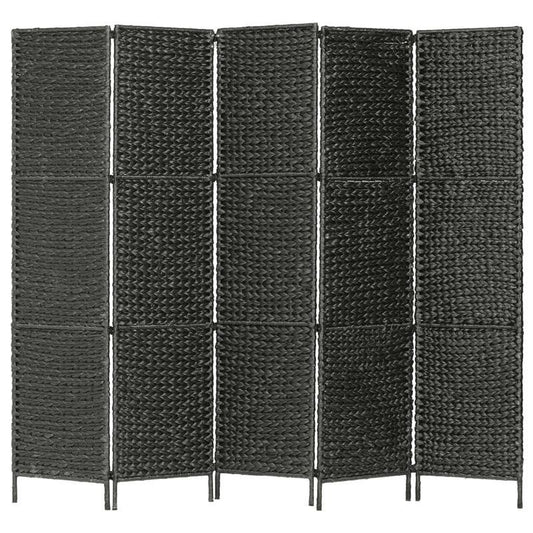 Kamerscherm – Roomdivider – Scheidingswand – Privacy Scherm – Vouwdeurscherm – 5 Panelen Mat Zwart – 193x160 cm – Lichtgewicht Kunststof