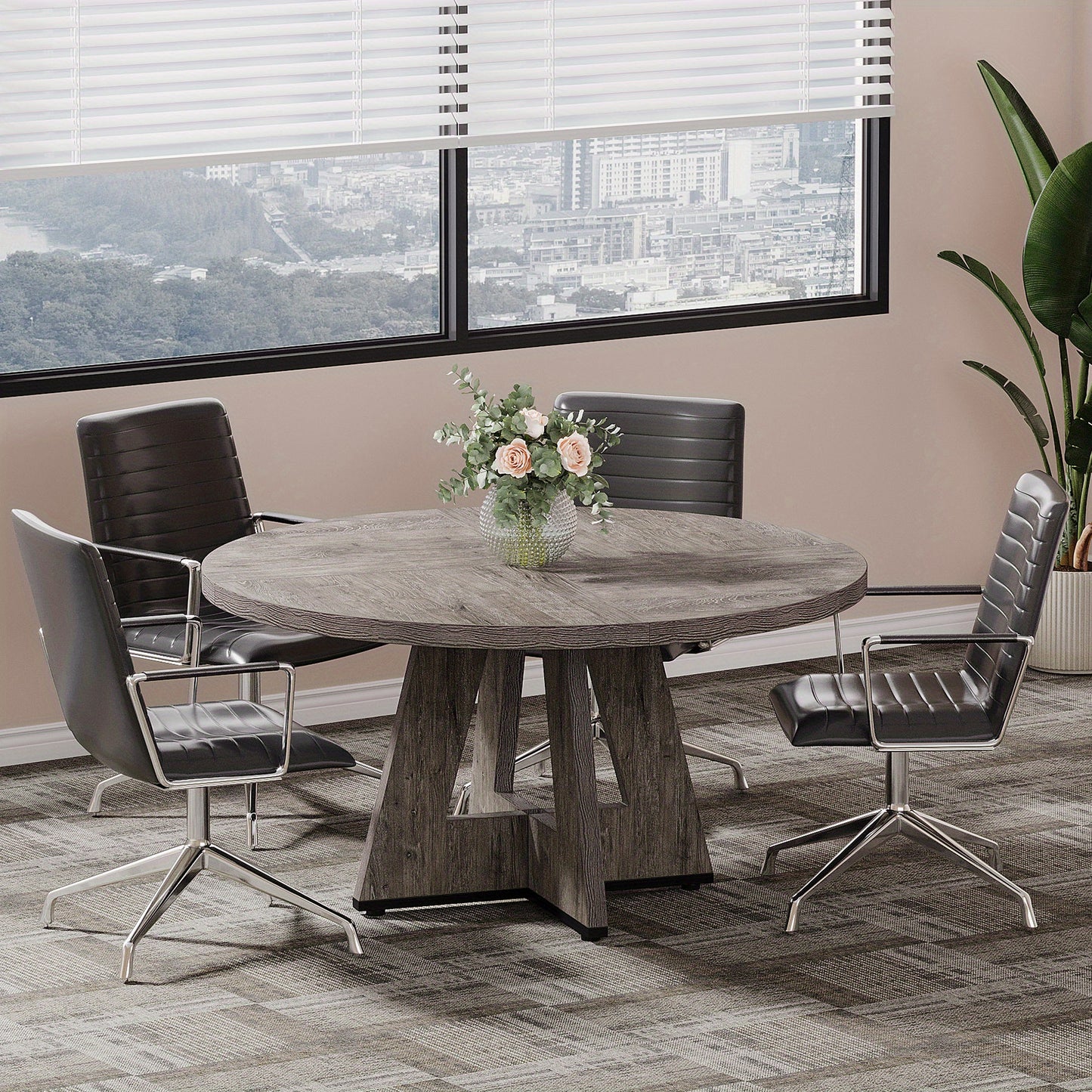 Eettafel – Dinertafel – Tafeltje – Keukentafel – Ronde Tafel – 119 cm Diameter – Ruimtebesparend MDF & Spaanplaat
