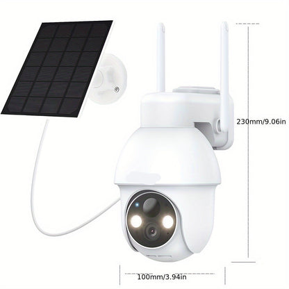 Beveiligingscamera – Zonnecamera – Buitencamera – Draadloze Camera – 3MP Full HD – Nachtvisie – Bewegingsdetectie - Wit