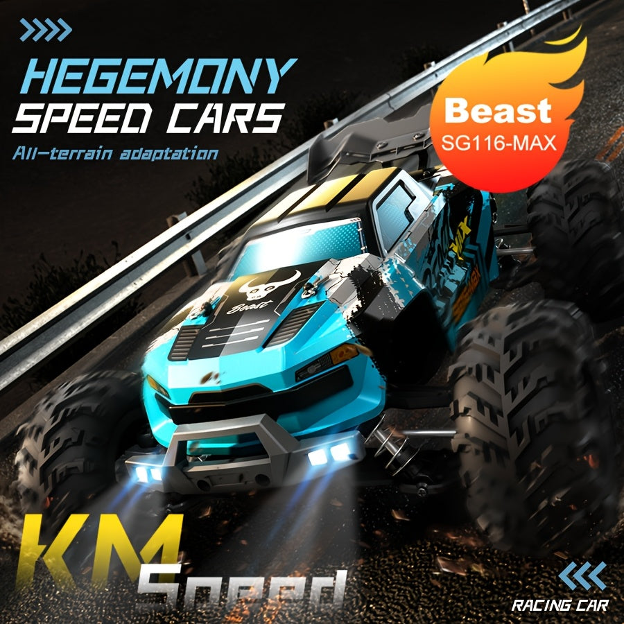 RC Auto – Bestuurbare Auto – RC Truck – Afstandsbestuurbare Auto – 1:16 Schaal – Brushless Motor 4000KV – Dual Batterijen – 75 km/h – 4WD