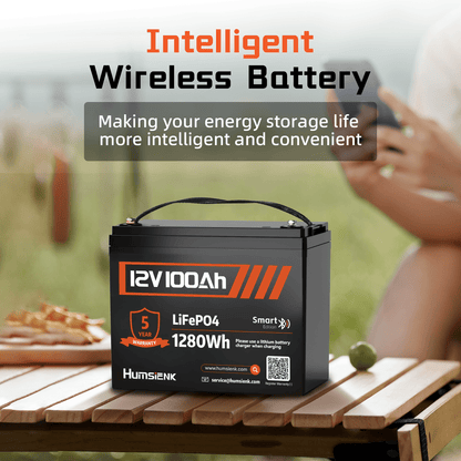 12V 100Ah LiFePO4 Accu – Lithium Batterij – Energieopslag Batterij – Camping Accu – Boot Accu – Langdurige Energie – 15000+ Cyclus Levensduur – Geïntegreerde BMS Veiligheid