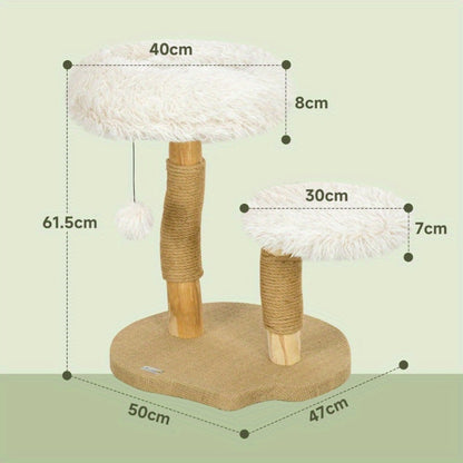 Krabpaal Klein Katten – Kattenboom – Kattenspeelhuis – Kattenmeubel – Krabmeubel – Compact Design – Natuurlijke Sisal Krabpaal