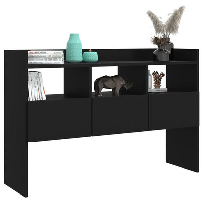 Modern Black Sideboard with Lockable Doors & Fire-Resistant Panels - Large -to-Ceiling (105x30x70cm) - Minimalist Black Wood Furniture for, Dining Room, Entryway - Easy Assembly