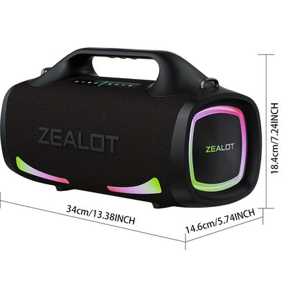 Draadloze Speaker – Bluetooth Speaker – Portable Speaker – Muziekbox – Luidspreker – Zwart – Lange Batterijduur 24000mAh – Waterbestendig IPX5 met RGB Display