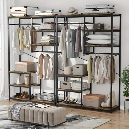 Kledingrek – Kledinghanger – Garderoberek – Stellingkast – Opberger – Ruim 180x120x40 cm – Stevig Metaal & Hout
