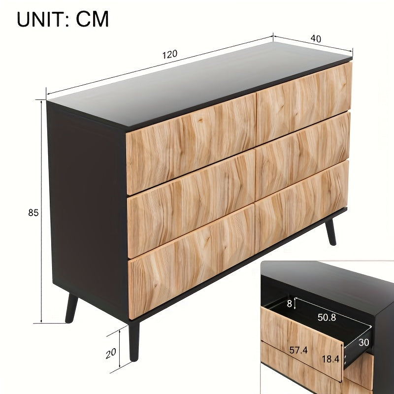 Ladekast – Ladenkast – Kommode – Opbergkast – Dressoir – 6 Lades – Duurzaam Bamboe – Compact 69 cm Hoog