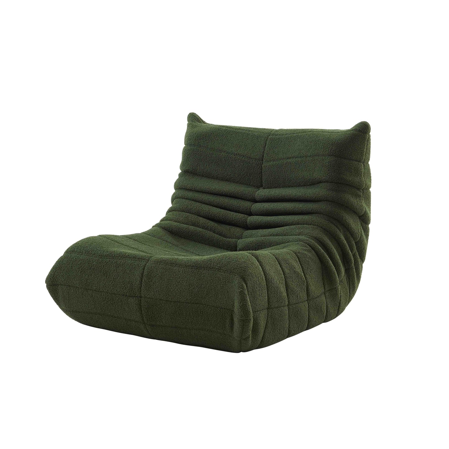 Relaxation Armchair Sofas with Removable Backrest And Seat Cushions, Lazy Sofa Indoor Seat Cushions with Comfortable, Extra Thick Padding for Bedroom, Living Room, White, Green.