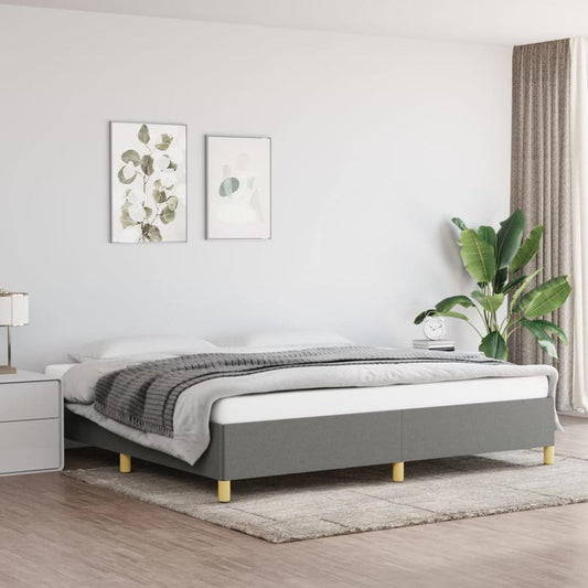 Bed frame without Mattress Grigio Scuro 200x200cm Tissue Practical, removable, suitable for all seasons, Bedroom Furniture, Home Decor, Modern Bedroom, Minimalist Style, Easy Assembly, Durable Material, Queen Size Bed, Slatte