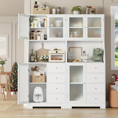Keukenkast – Keukenkast Staand – Opbergkast – Buffetkast – Magnetronkast – 163x60x40 cm – Hardhouten Constructie – Kabeldoorvoer