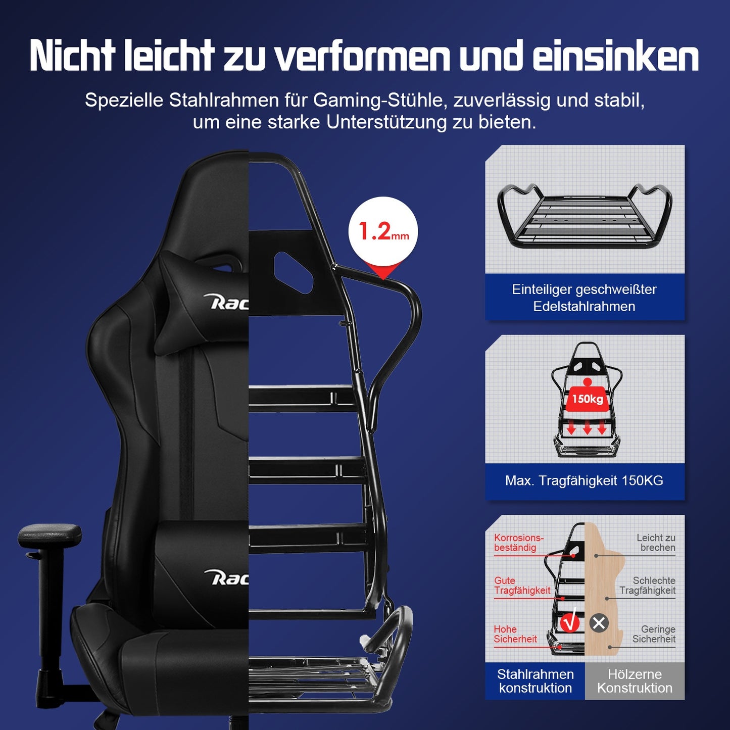Gamingstoel – Gaming Chair – Gamestoel – Bureaustoel – Zitzak – Ergonomisch Ontwerp – Uitklapbare Voetensteun – 360° Draaibaar – Belastbaar Tot 150 kg