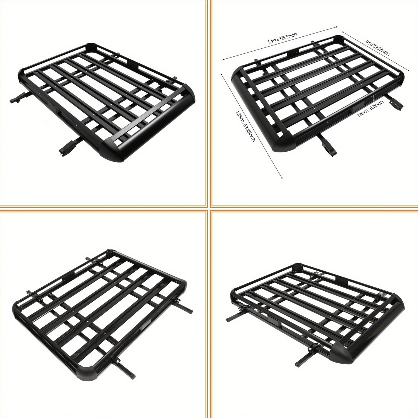 Dakkofferdrager – Dakdrager – Dakraildrager – Autodakdrager – Bagagedrager – Verstelbaar 100-135 cm – Maximaal 150 kg Draagvermogen – Aluminium & IJzer