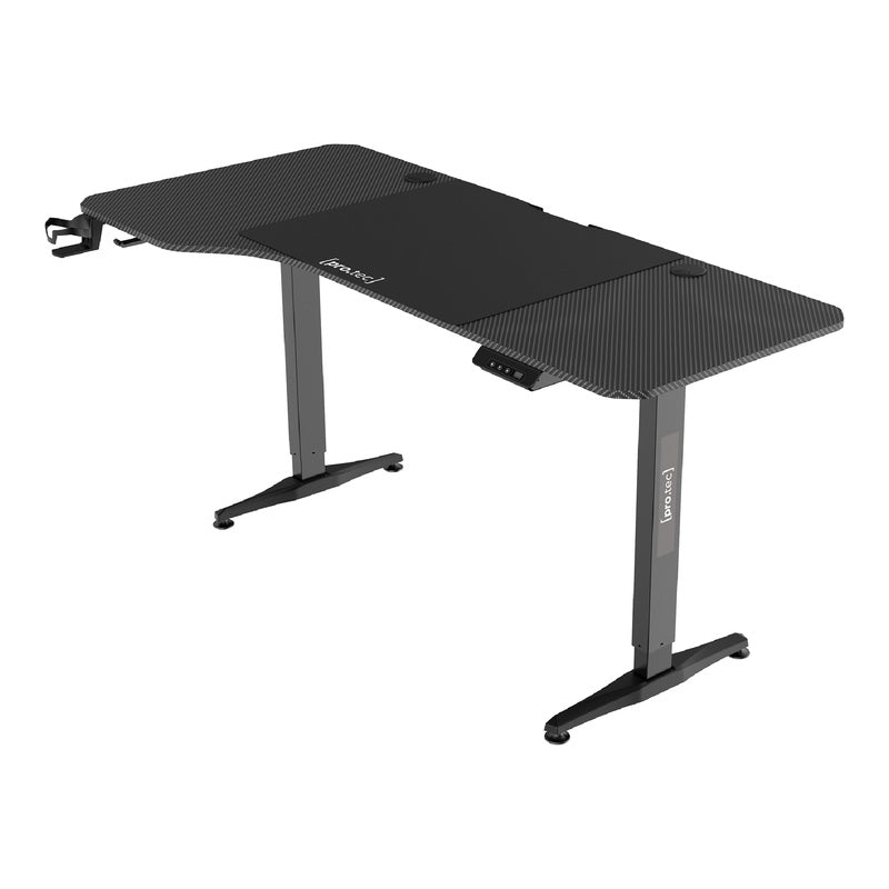 Hoogteverstelbaar Bureau – Zit Sta Bureau – Elektrisch Bureau – Verstelbaar Werkblad – Gaming Bureau – Met Geheugenfunctie – 160x75 cm MDF Walnoot – Draagkracht 80 kg Mat Zwart