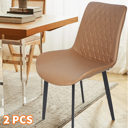 Eetkamerstoelen – Stoelen – Kuipstoelen – Design Stoelen – Set Van 2 – PU Leer Zitting – Metalen Poten Stabiel