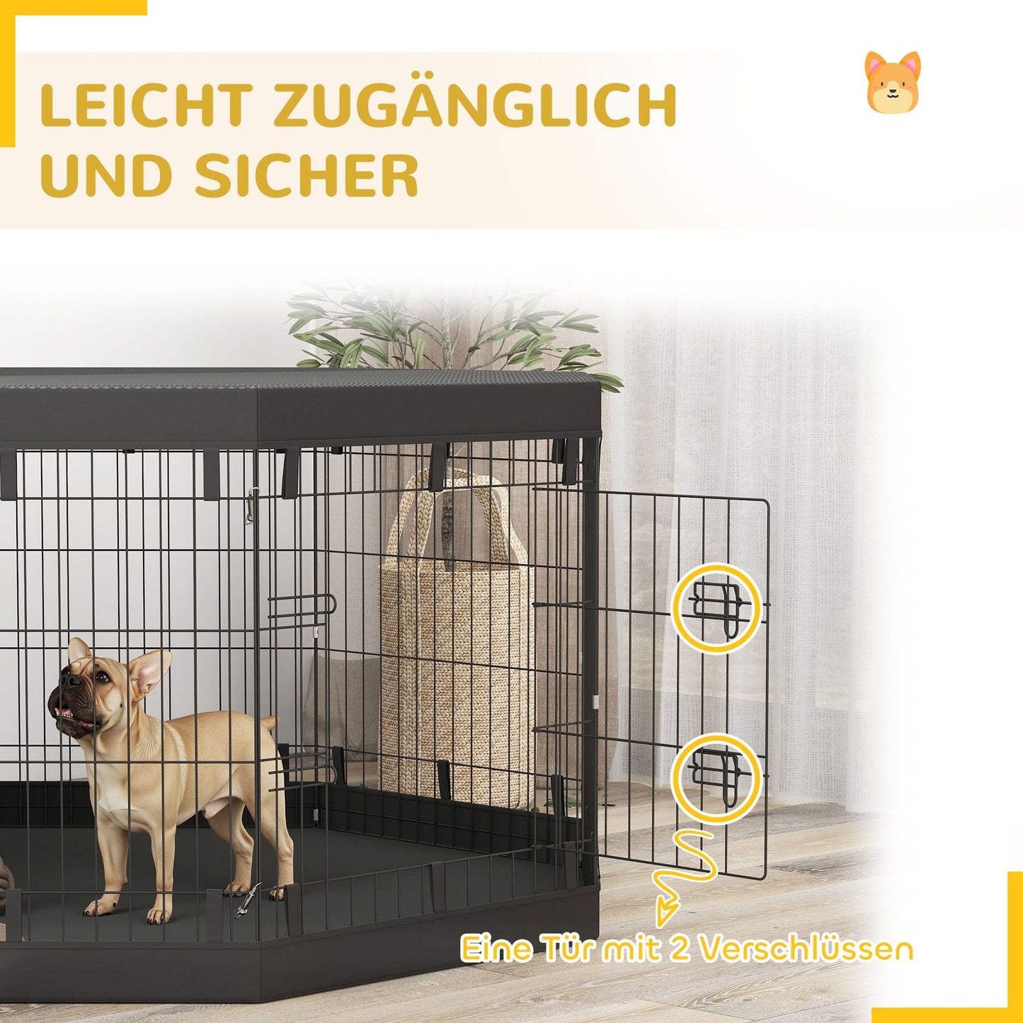 Konijnenren – Buitenren – Knaagdierenren – Puppyren – Dierenren – 159 cm Diameter – Waterdichte Bodem En Ventilerend Dak
