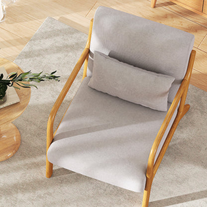 Lounge Chair – Fauteuil – Armstoel – Relaxstoel – Stoel – Grijs – Houten Frame – Luxe Velvet Bekleding