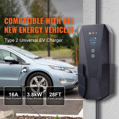 Elektrische Auto Oplader – EV Laadkabel – Elektrisch Voertuig Oplader – Type 2 Lader – Plug-in Hybride Oplader – 8,6 Meter Kabel – Slimme App Bediening