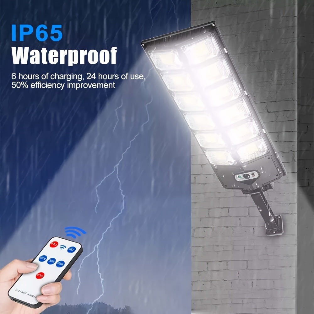 Zonne-energie Straatlampen – Solar Tuinlampen – Buitenverlichting – Bewegingssensor Lampen – LED Solar Lampen – 4 Stuks Set – 504 LED’s – Afstandsbediening Met 3 Lichtstanden