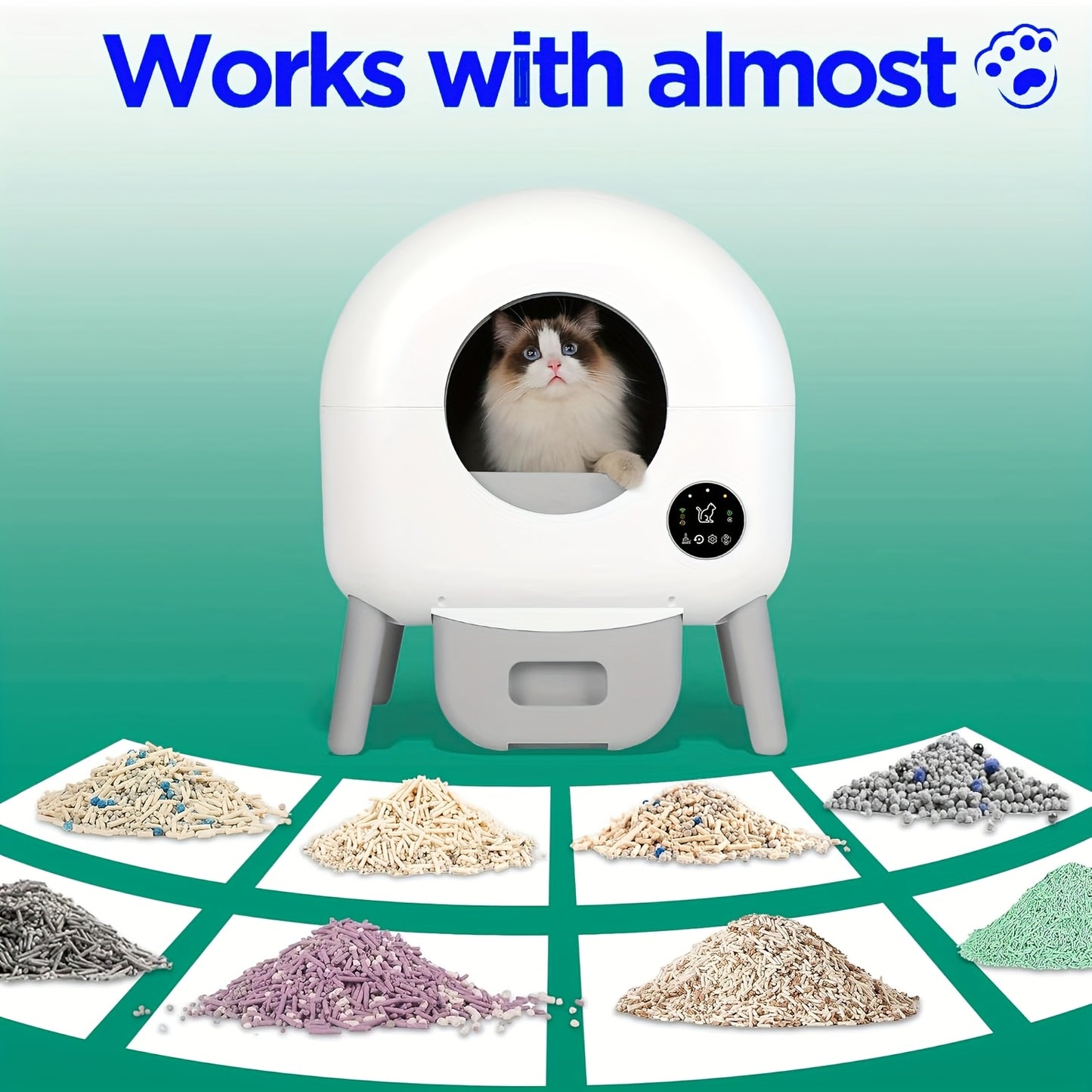 Zelfreinigende Kattenbak – Automatische Kattenbak – Smart Kattenbak – Zelfreinigend Kattenbak – Hygiënische Kattenbak – 90 Liter Inhoud – App-bediening & Veiligheidssensor