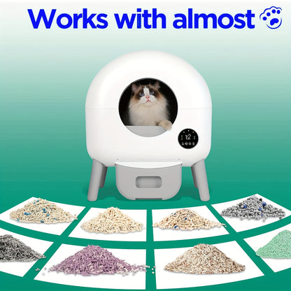 Zelfreinigende Kattenbak – Automatische Kattenbak – Smart Kattenbak – Zelfreinigend Kattenbak – Hygiënische Kattenbak – 90 Liter Inhoud – App-bediening & Veiligheidssensor