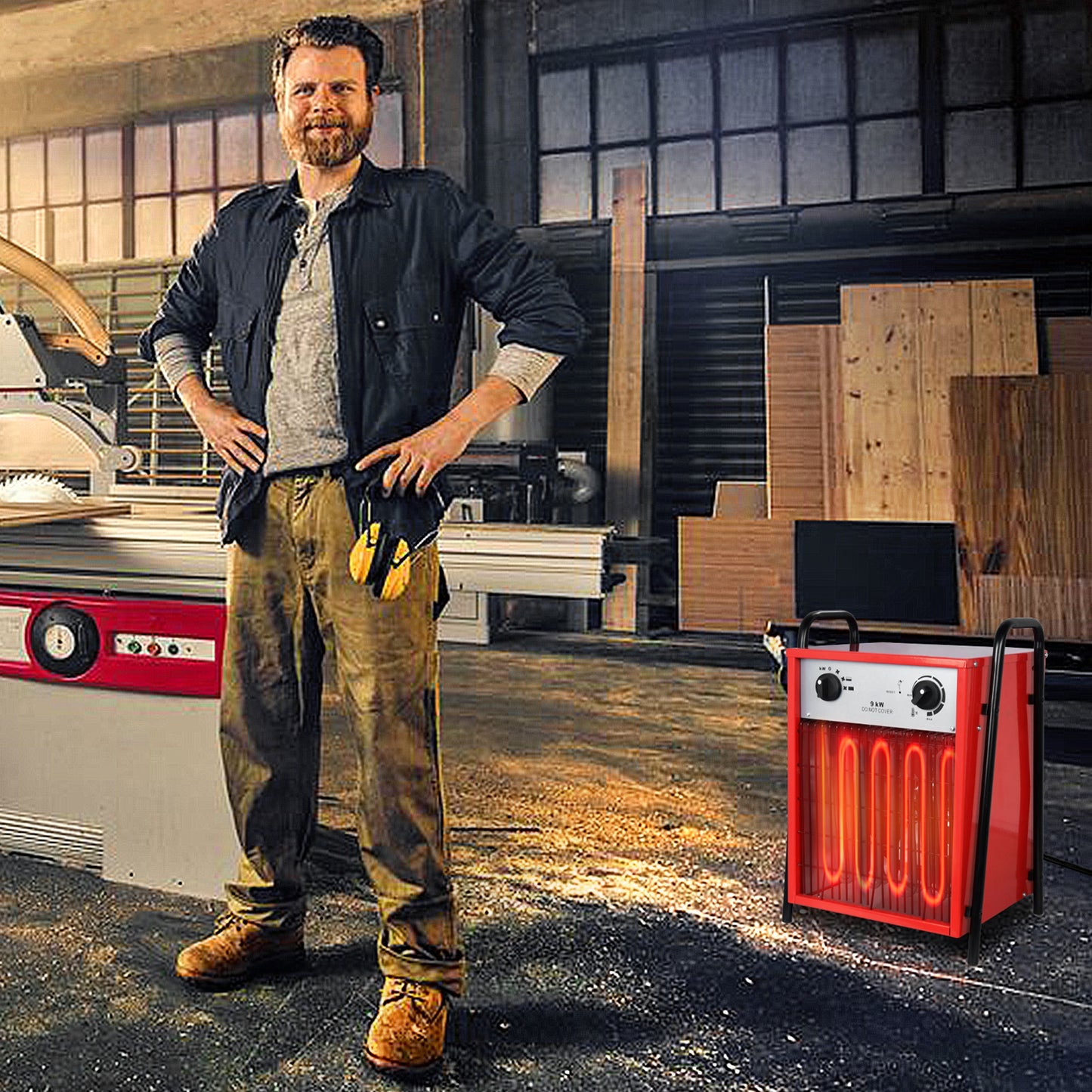 Elektrische kachel – Verwarming – Heater – Convectorkachel – Industriële kachel – 9 kW vermogen – Snelle en efficiënte verwarming