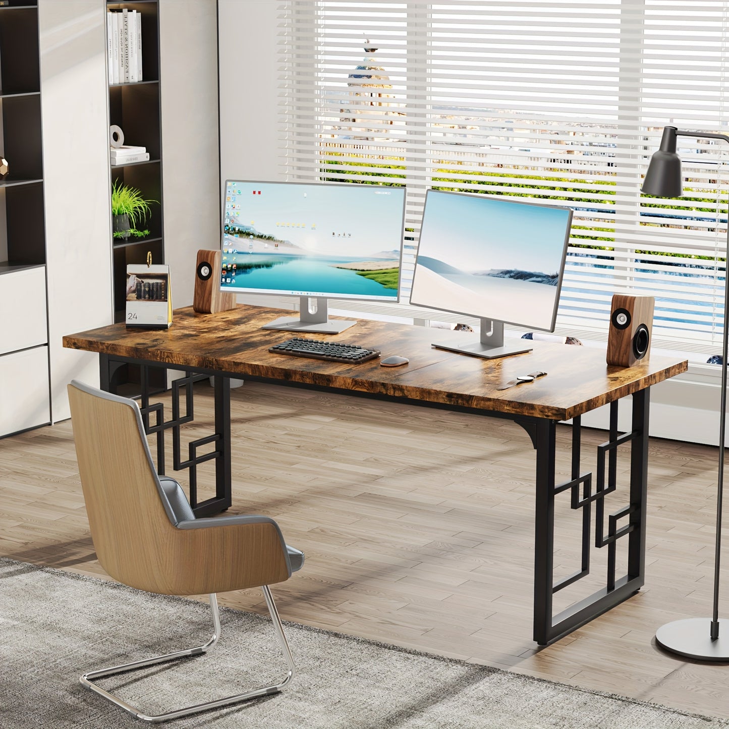 Eettafel – Tafel – Keukentafel – Eetkamertafel – Landelijke tafel – Rustiek Bruin Hout – Industrieel Zwart Metalen Frame – 160 cm Rechthoekig – Geschikt voor 4-6 Personen