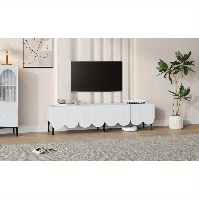 TV-Meubel – TV-Kast – TV-Standaard – Entertainmentmeubel – Dressoir – 177,8 cm extra lang – verstelbare planken met soft-close deuren
