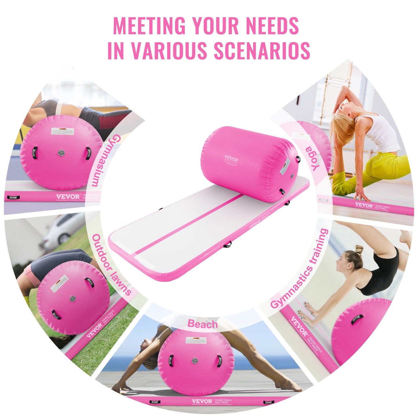Air Track Set – Opblaasbare Gymmat – Turnmat – Trainingsmat – Gymnastiekmat – 2-delige Set – PVC Materiaal – Inclusief Elektrische Pomp