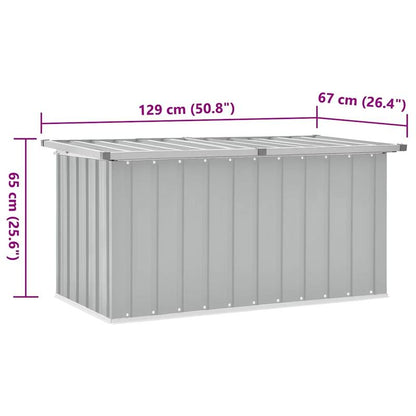 Opbergbox Tuinbox Tuinkist Opbergkist Opbergbak – Grijs Betonlook – Stevig Gegalvaniseerd Staal – 129x67x65 cm
