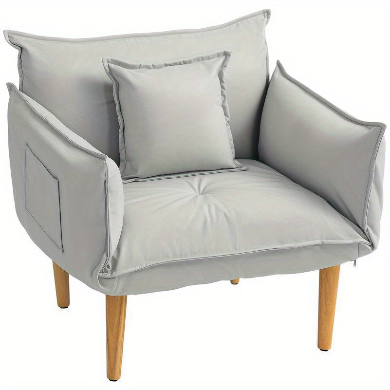 Relaxfauteuil – Loungestoel – Fauteuil – TV-stoel – Vloerstoel – Verstelbare Rugleuning – Polyester Gevuld – Geschikt voor Harde Vloeren