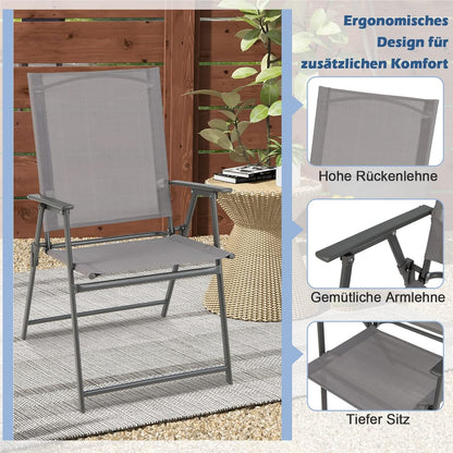 Tuinstoelen – Klapstoelen – Balkonstoelen – Terrasstoelen – Tuinmeubilair – Weerbestendig – Inklapbaar met Armleuningen