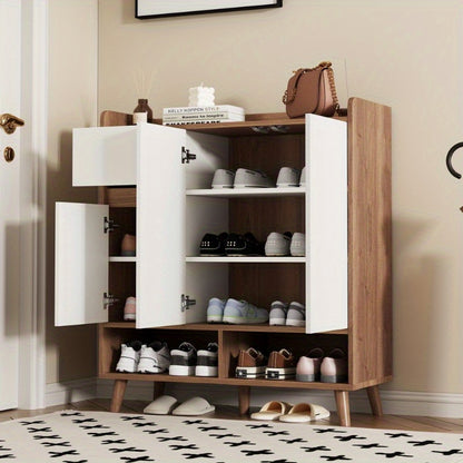 Dressoir Schoenenkast – Schoenopbergkast – Opbergkast – Kast Met Planken – Minimalistisch Design – 99x90x35 Cm – Verstelbare Planken