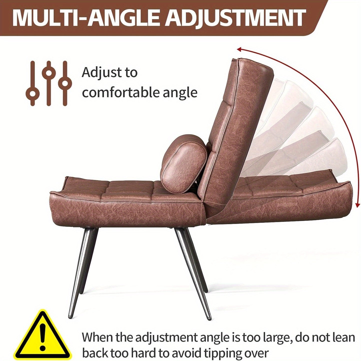 Leren Fauteuil – Lounge Stoel – Relaxstoel – Draaistoel – Vintage Leunstoel – Verstelbare Rugleuning – Comfortabel Elastisch Schuim