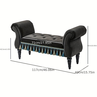 Schoenenbank – Schoenenrek – Halbank – Zitbank – Opbergbank – Met Armleuningen – 150 kg Draagvermogen – 117x44x58 cm Donkergrijs