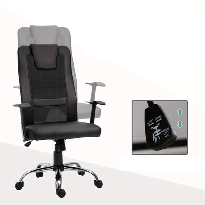 Bureaustoel – Kantoorsstoel – Office Chair – Gamestoel – Werkstoel – Ergonomisch S-vormig – Verstelbare Zithoogte – Schommelfunctie – 120 kg – Zwart